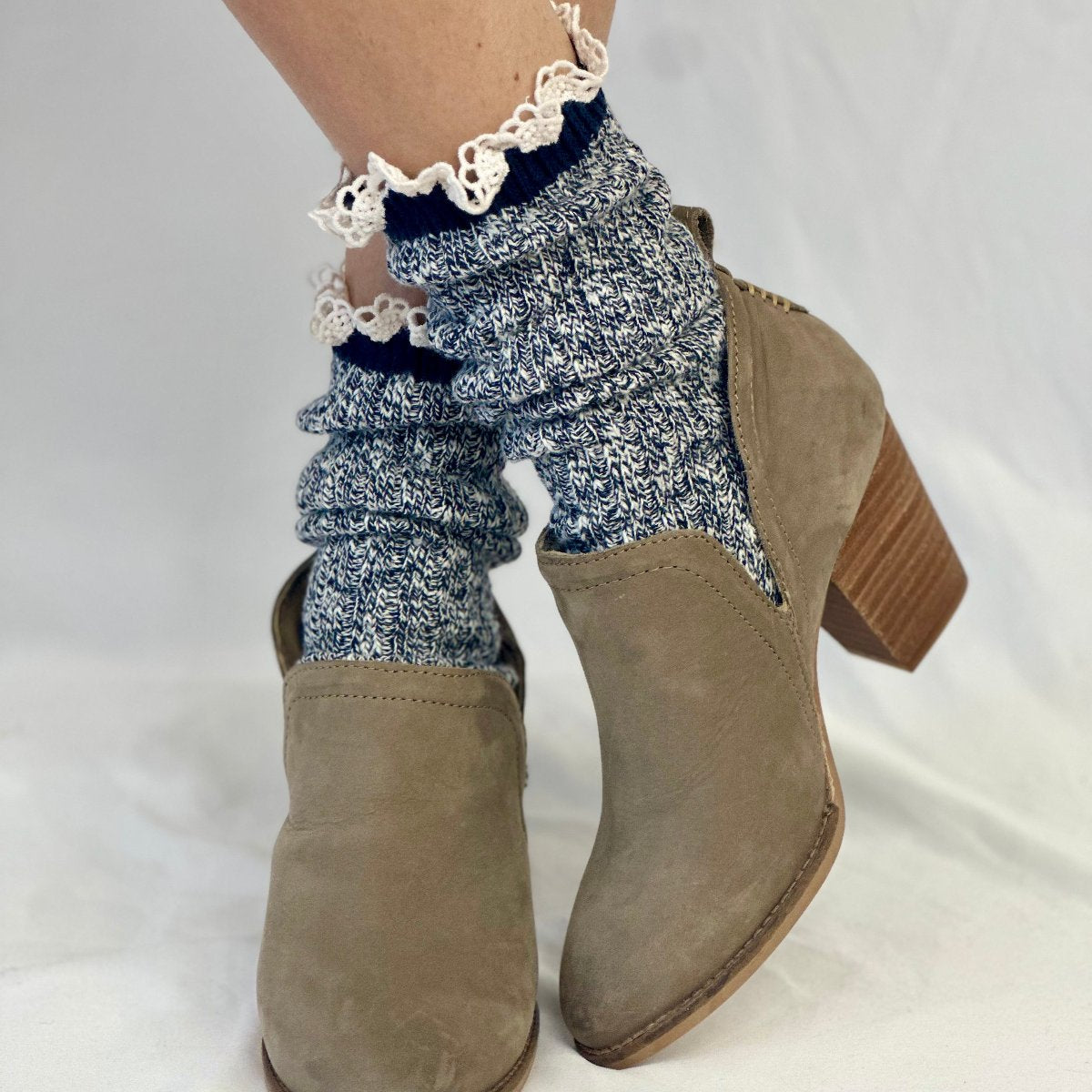 MARLED cotton short boot socks navy quality USA made socks for women Catherine Cole