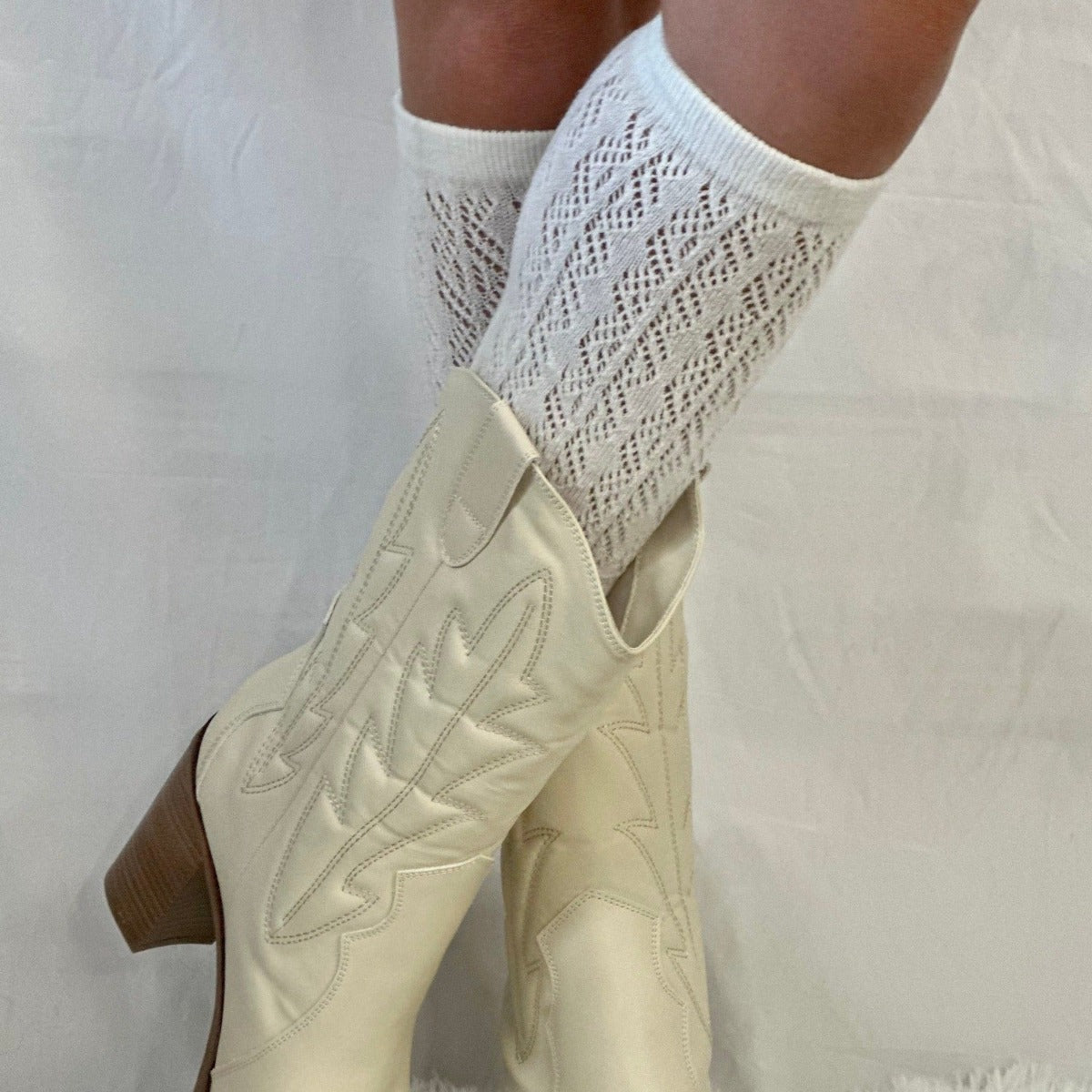 Boot shop socks cream