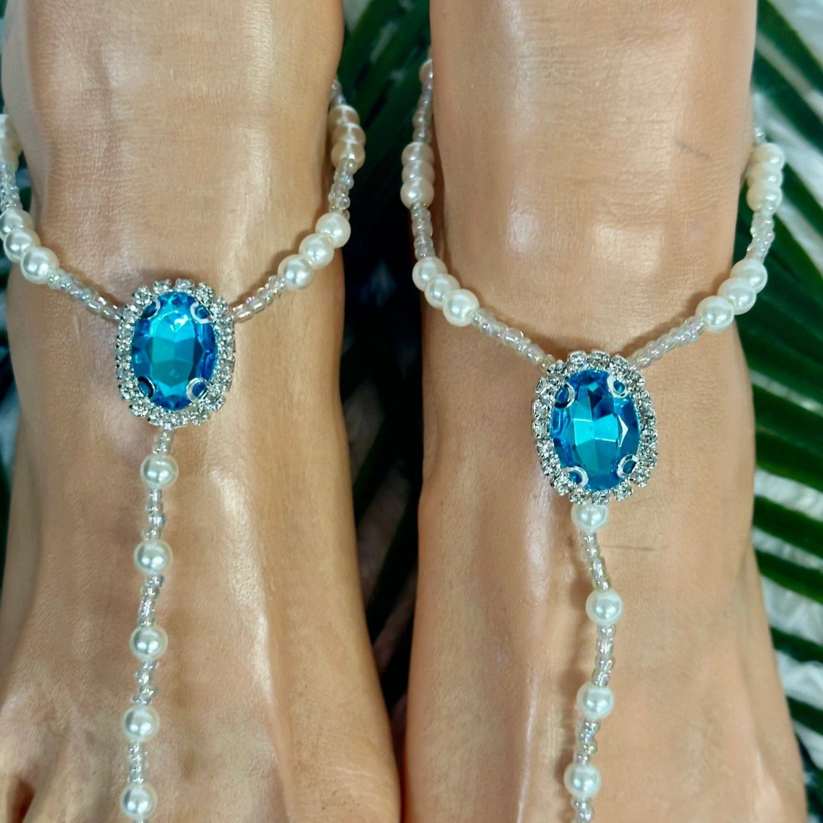 Amazon.com: Rhinestone Anklet Silver Crystal Barefoot Sandals Foot Chain  Pearl Anklets Foot Chain Beach Foot Charm Jewelry for Women Girls（Pack of  1） - AB Colorful: Clothing, Shoes & Jewelry