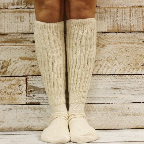 best quality cotton thick HOOTERS socks women beige ivory - Catherine Cole Atelier