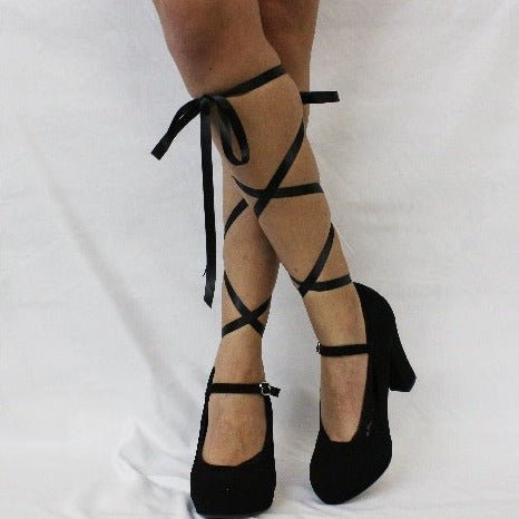 Ballerina lace hot sale up heels