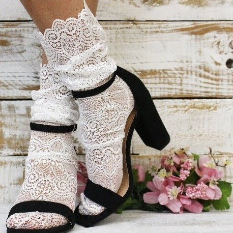 Heiress White Lace Ruffle Socks – KOI footwear